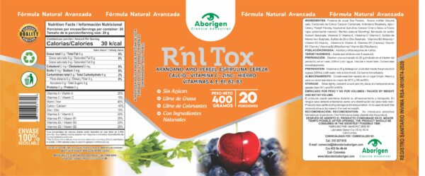 etiqueta rnaltox contiene informacion detallada de la etiqueta del producto